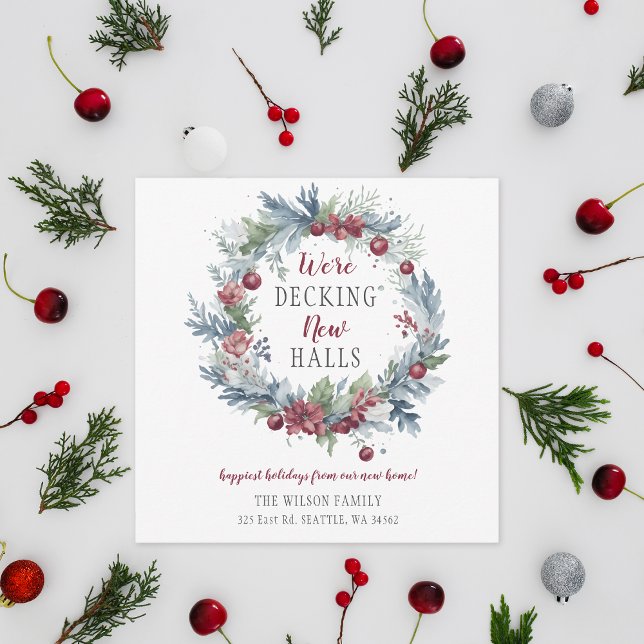 Cartes Pour Fêtes Annuelles Jardin De Vacances Les Nouvelles Halls Déménagemen (Holiday Decking The New Halls Moving Announcement)