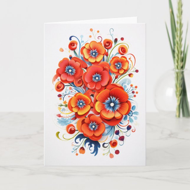 Cartes Pour Fêtes Annuelles Jardin Fleurs Fleurie Art (Devant)