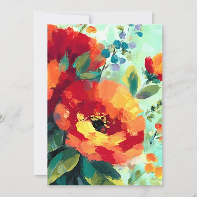 Cartes Pour Fêtes Annuelles Jardin floral flamboyant (Devant)