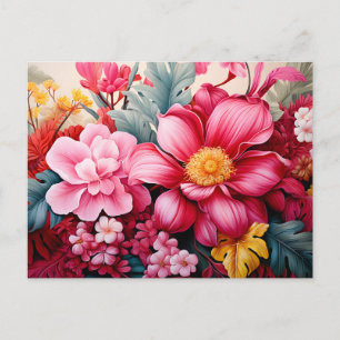 Cartes Pour Fêtes Annuelles Jardin Floral Tropical Rose Exotique