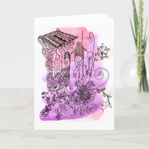 Cartes Pour Fêtes Annuelles Jardin sous-marin Abstrait Jour des mères violet r