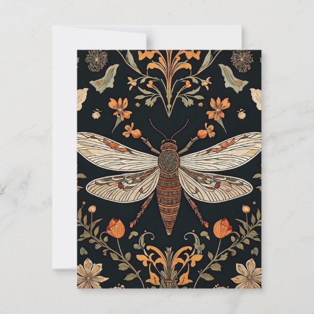 Cartes Pour Fêtes Annuelles Jardin vintage de lucioles (Devant)