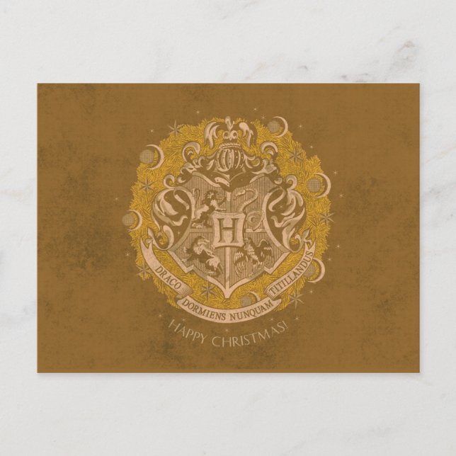 Cartes Pour Fêtes Annuelles Jaune HOGWARTS™ Crest Wreath (Devant)