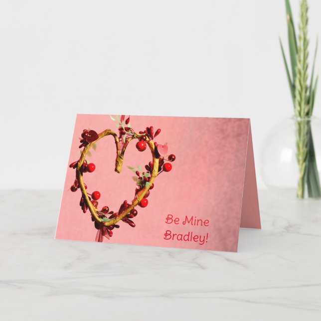 Cartes Pour Fêtes Annuelles Jaune Soyez Le Mien Pour Lui Léger Coeur Valentine (Devant)