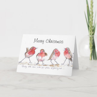 Cartes Pour Fêtes Annuelles Jaunty little robins