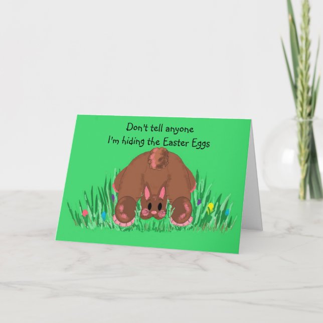 Cartes Pour Fêtes Annuelles Je cache les oeufs de pâques (Devant)