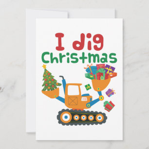 Cartes Pour Fêtes Annuelles Je creuse Noël Xmas Vacances Excavatrice