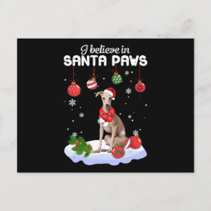 Cartes Pour Fêtes Annuelles Je Crois En Père Noël Paws Italien Greyhound Cadea
