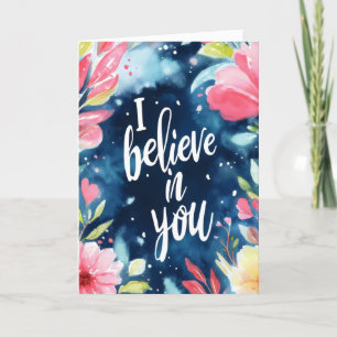 Cartes Pour Fêtes Annuelles Je crois en toi Fleurs Aquarelle