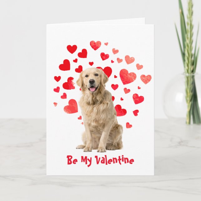 Cartes Pour Fêtes Annuelles Je hurle d'amour pour toi Golden Retriever Chien S (Devant)