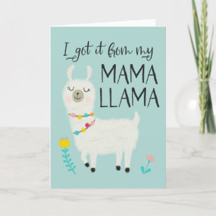 Cartes Pour Fêtes Annuelles Je l'ai eu de ma fête des mères de maman Llama