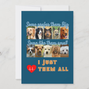 Cartes Pour Fêtes Annuelles Je Les Aime Tous Les Chiens Photo Design