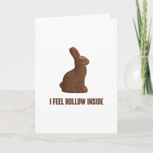 Cartes Pour Fêtes Annuelles Je Me Sens Hollow Dans Le Chocolat Lapin De Pâques
