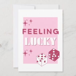 Cartes Pour Fêtes Annuelles Je Me Sens Lucky, Lucky Girl, Luckiest Girl, Rose