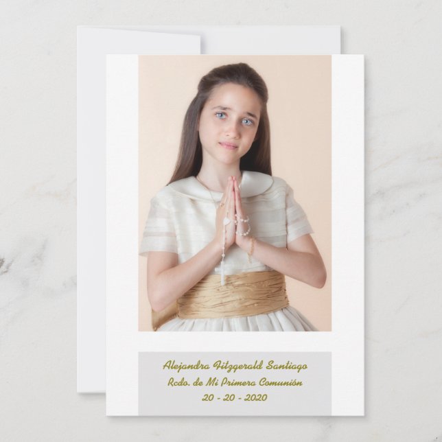Cartes Pour Fêtes Annuelles Je me souviens de ma première communion Abstraite (Devant)