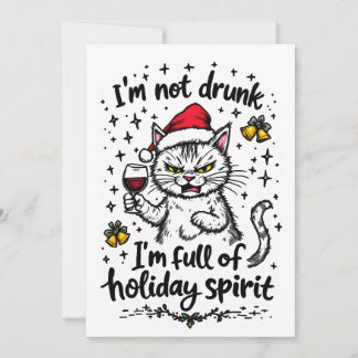 Cartes Pour Fêtes Annuelles Je ne suis pas ivre, je suis plein d'esprit de Noë