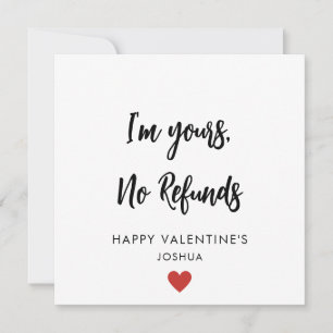 Cartes Pour Fêtes Annuelles Je ne suis pas votre remboursement Romantic Happy 