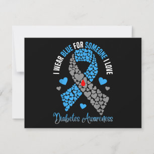 Cartes Pour Fêtes Annuelles Je Porte Du Bleu Pour Quelqu'Un Que J'Aime Diabète