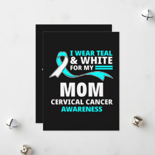 Cartes Pour Fêtes Annuelles Je Porte Le Sarcelle Et Blanc Ma Mère Cancer Du Co