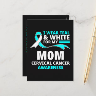 Cartes Pour Fêtes Annuelles Je Porte Le Sarcelle Et Blanc Ma Mère Cancer Du Co
