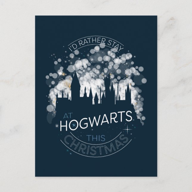 Cartes Pour Fêtes Annuelles Je préfère rester aux lumières magiques HOGWARTS™  (Devant)