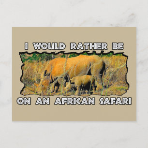 Cartes Pour Fêtes Annuelles Je Préférerais Les Roues Safari-Rhino Africaines
