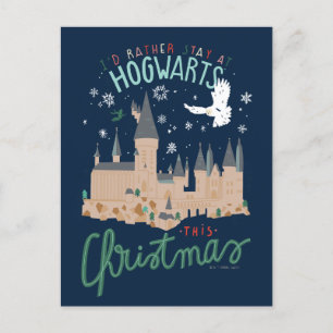 Cartes Pour Fêtes Annuelles Je préférerais rester à Poudlard ce Noël