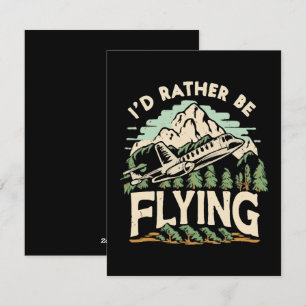 Cartes Pour Fêtes Annuelles Je préférerais voler. Avion