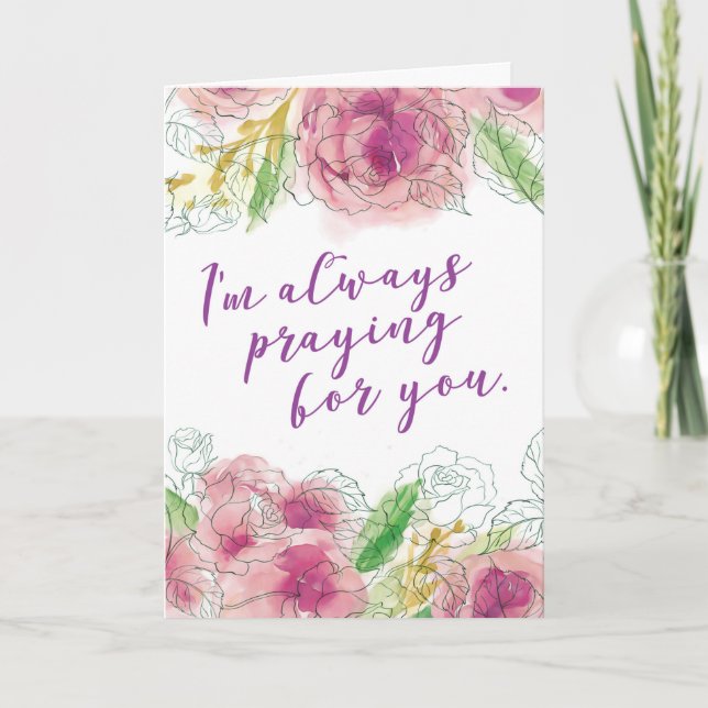 Cartes Pour Fêtes Annuelles Je prie toujours pour toi (Devant)