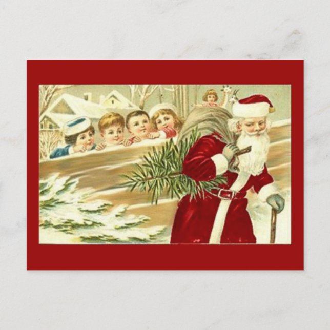 Cartes Pour Fêtes Annuelles Je regarde Père Noël (Devant)