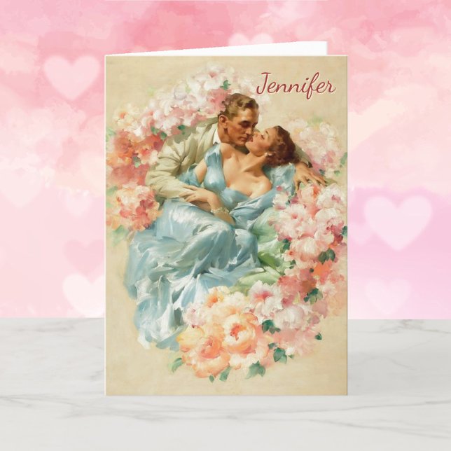 Cartes Pour Fêtes Annuelles Je rêve de toi Personnaliser le nom Saint Valentin (Créateur téléchargé)