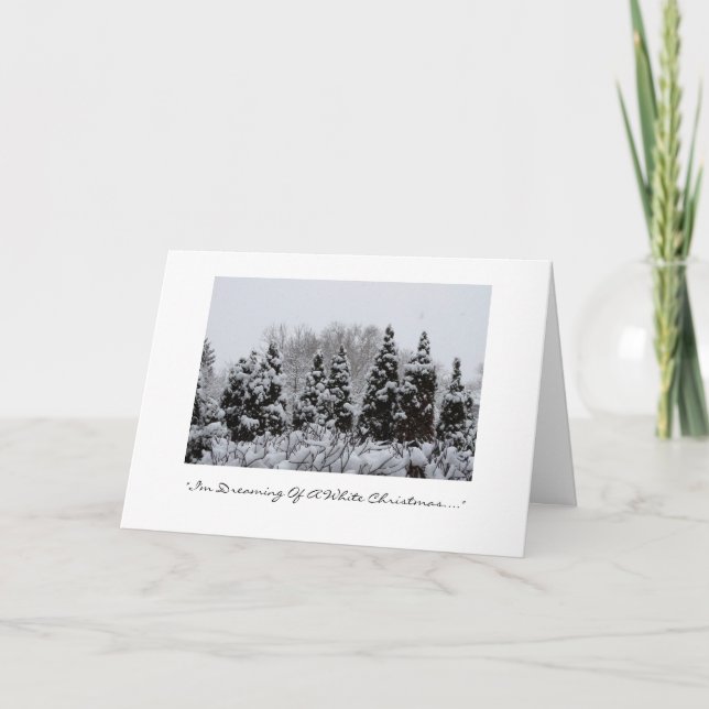 Cartes Pour Fêtes Annuelles "Je rêve d'un Chritmas. blanc (Devant)