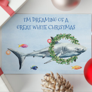 Cartes Pour Fêtes Annuelles Je rêve d'un grand requin blanc de Noël
