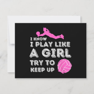 Cartes Pour Fêtes Annuelles Je sais que je joue comme une fille, essayez de su