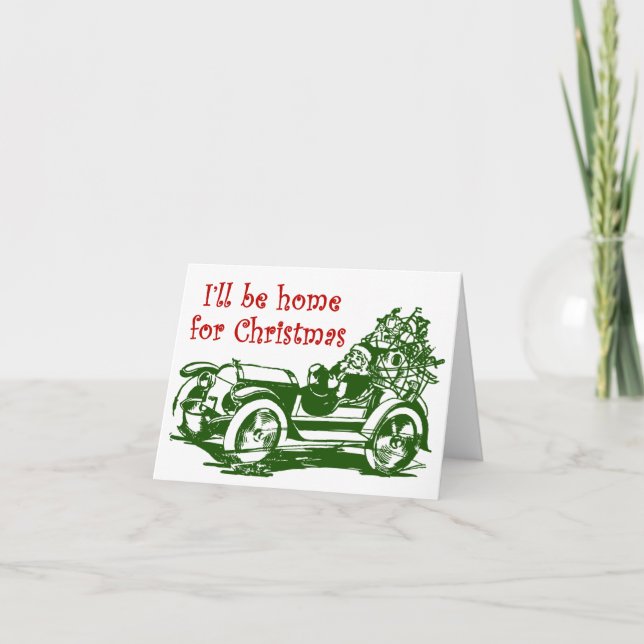 Cartes Pour Fêtes Annuelles Je serai à la maison pour Noël (Devant)