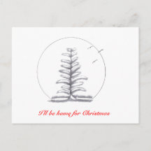 Je serai à la maison pour Noël...Carte postale