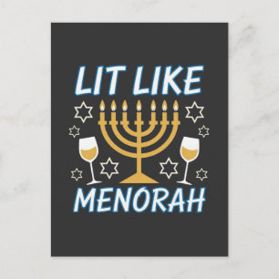 Cartes Pour Fêtes Annuelles Je suis allumé comme Menorah Hanukkah Menorah juiv