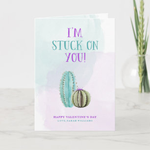 Cartes Pour Fêtes Annuelles Je suis coincé sur vous cactus Valentine