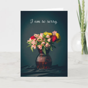 Cartes Pour Fêtes Annuelles Je suis désolé Fleurs de pardon dans un vase pour