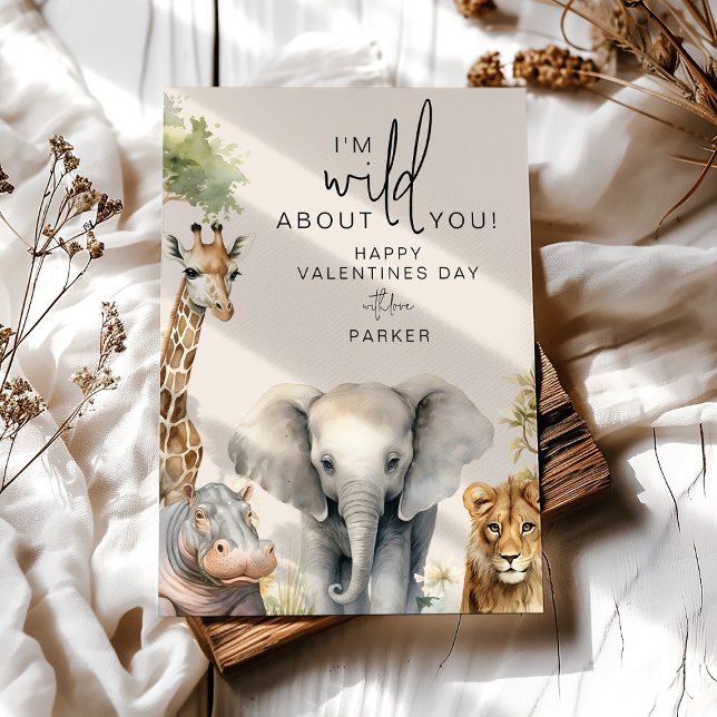 Cartes Pour Fêtes Annuelles Je suis fou de toi, jour de la Valentines Animales (Créateur téléchargé)