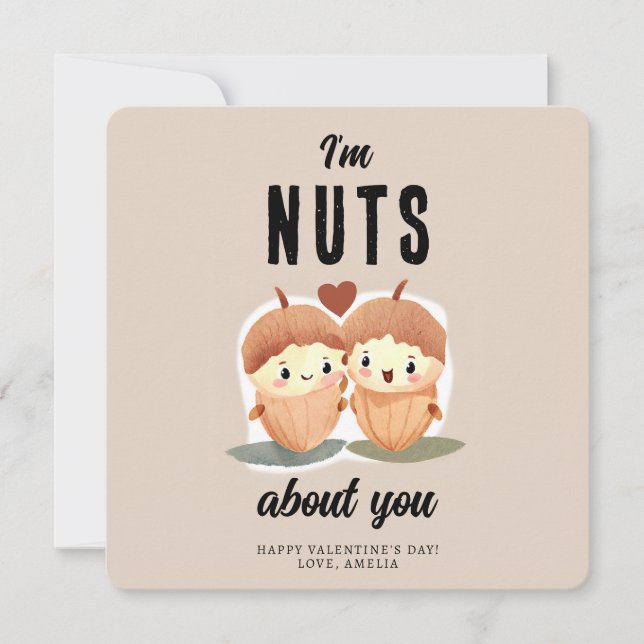Cartes Pour Fêtes Annuelles Je suis fou de vous Drôle Cute Saint-Valentin  (Devant)