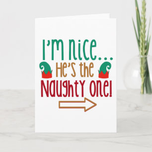 Cartes Pour Fêtes Annuelles Je Suis Gentil Il Est Vilain Chapeau De Lutin