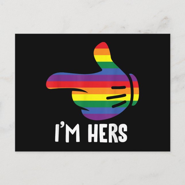 Cartes Pour Fêtes Annuelles Je suis Hers Rainbow Lesbian Couple Funny LGBT Pri (Devant)