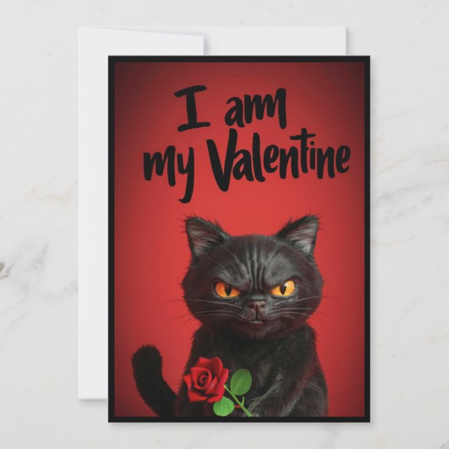 Cartes Pour Fêtes Annuelles Je Suis Mon Chat Noir Valentine (Devant)