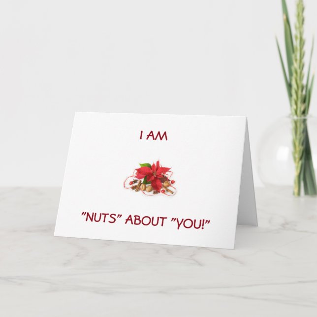 CARTES POUR FÊTES ANNUELLES "JE SUIS NUTS DE VOUS" JEUNE NOËL (Devant)