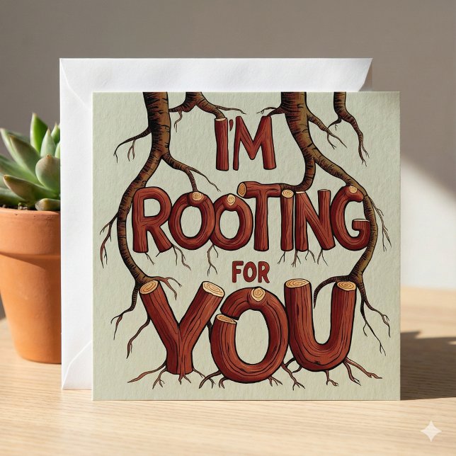 Cartes Pour Fêtes Annuelles Je suis Rooting For You Card (Empower someone special with this, "I'm rooting for you" card! )