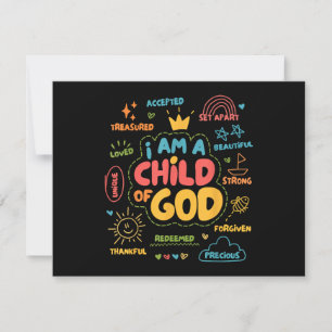 Cartes Pour Fêtes Annuelles Je suis un Enfant de Dieu Rétro chrétien Jésus Foi