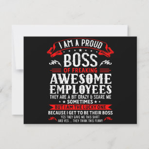Cartes Pour Fêtes Annuelles Je Suis Un Patron Fier De Mes Employés Vraiment Gé