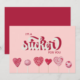 Cartes Pour Fêtes Annuelles Je suis un Sucker pour toi Lollipop Valentine