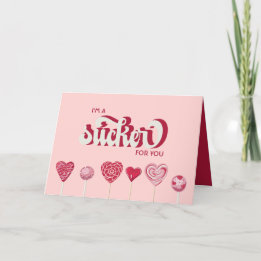 Cartes Pour Fêtes Annuelles Je suis un Sucker pour toi Lollipop Valentine